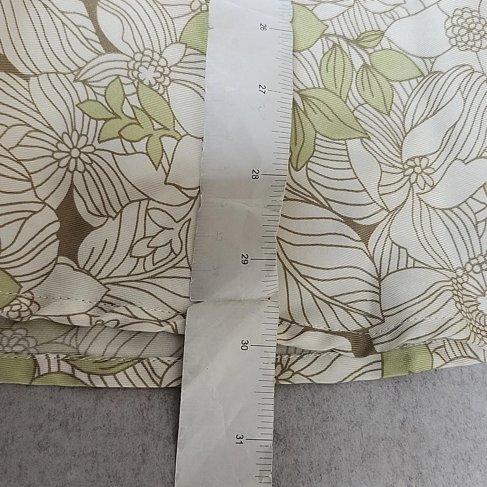 Kate Hill Size 16W Light Floral Print Silk A-Line Skirt light green/white - Picture 6 of 7